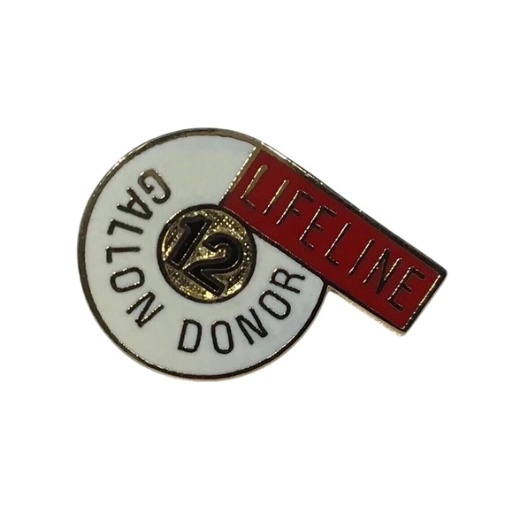 Pin Lifeline 12 Gallon Donor Enamel White Red Tac Brooch Lapel Hat Bag Jewelry - Picture 8 of 8
